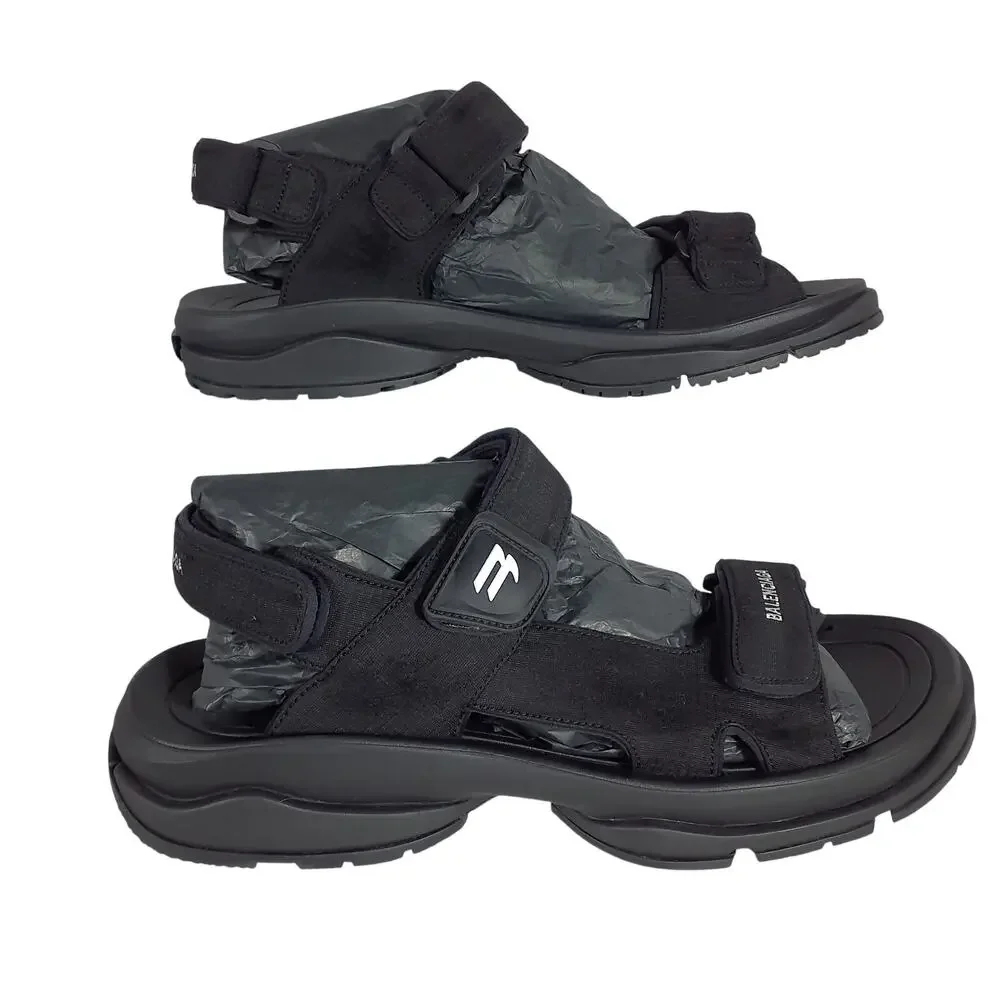 Balenciaga Sleek Black Tourist Sandal Size IT 46/ US 12.5-13 NWT